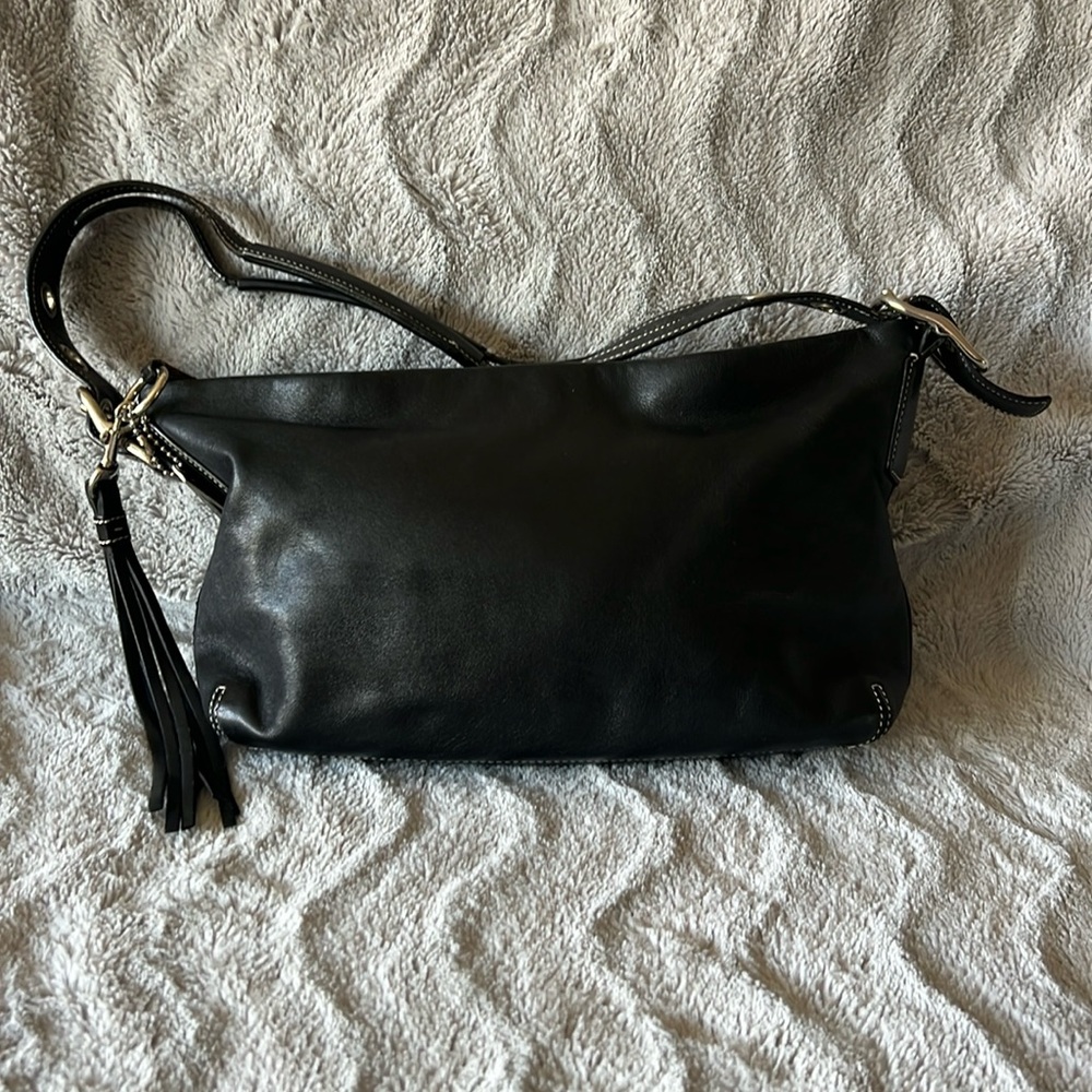 Vintage Rare Coach Black Leather East West Legacy 1417 Shoulder Bag.